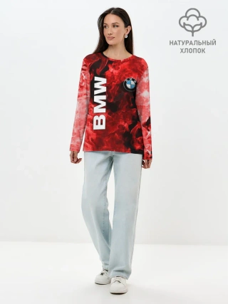 Лонгслив женский. Хлопок / BMW FIRE