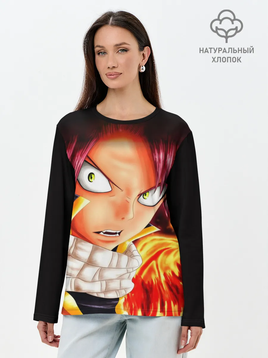 Лонгслив женский. Хлопок / Нацу Хвост Феи