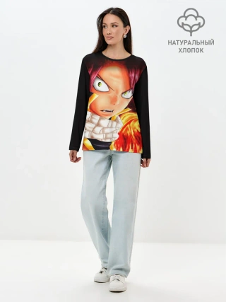 Лонгслив женский. Хлопок / Нацу Хвост Феи