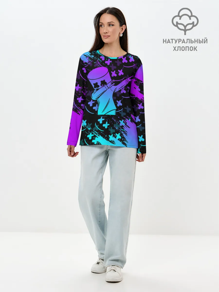 Лонгслив женский. Хлопок / FORTNITE x MARSHMELLO