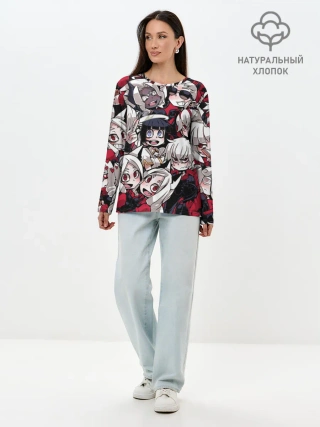 Лонгслив женский. Хлопок / Helltaker