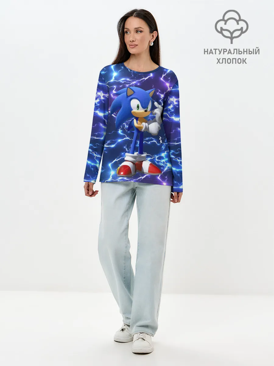 Лонгслив женский. Хлопок / Sonic | Соник