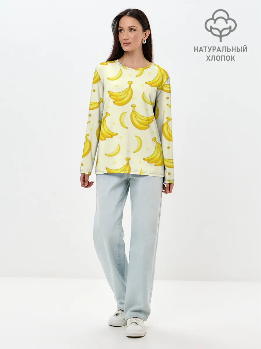 Лонгслив женский. Хлопок / Банана