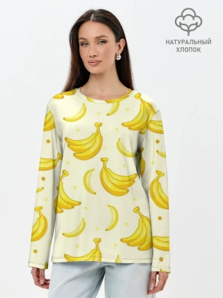 Лонгслив женский. Хлопок / Банана