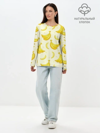 Лонгслив женский. Хлопок / Банана