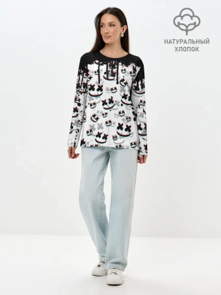 Лонгслив женский. Хлопок / MARSHMELLO GLITCH
