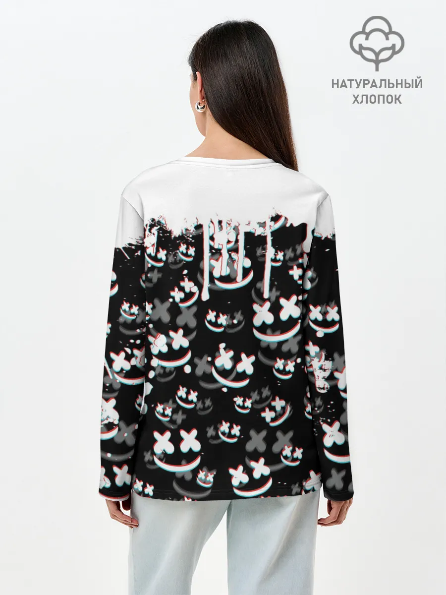 Лонгслив женский. Хлопок / MARSHMELLO GLITCH