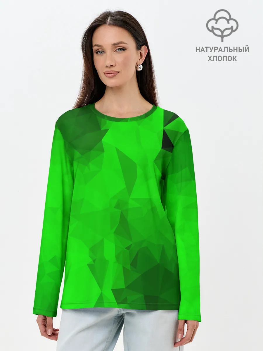Лонгслив женский. Хлопок / GREEN
