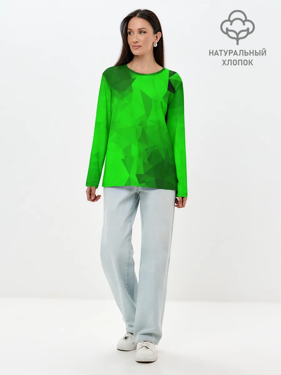 Лонгслив женский. Хлопок / GREEN