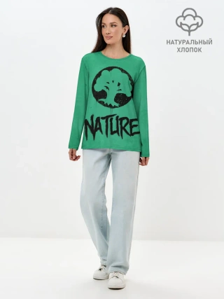 Лонгслив женский. Хлопок / Emblems Nature
