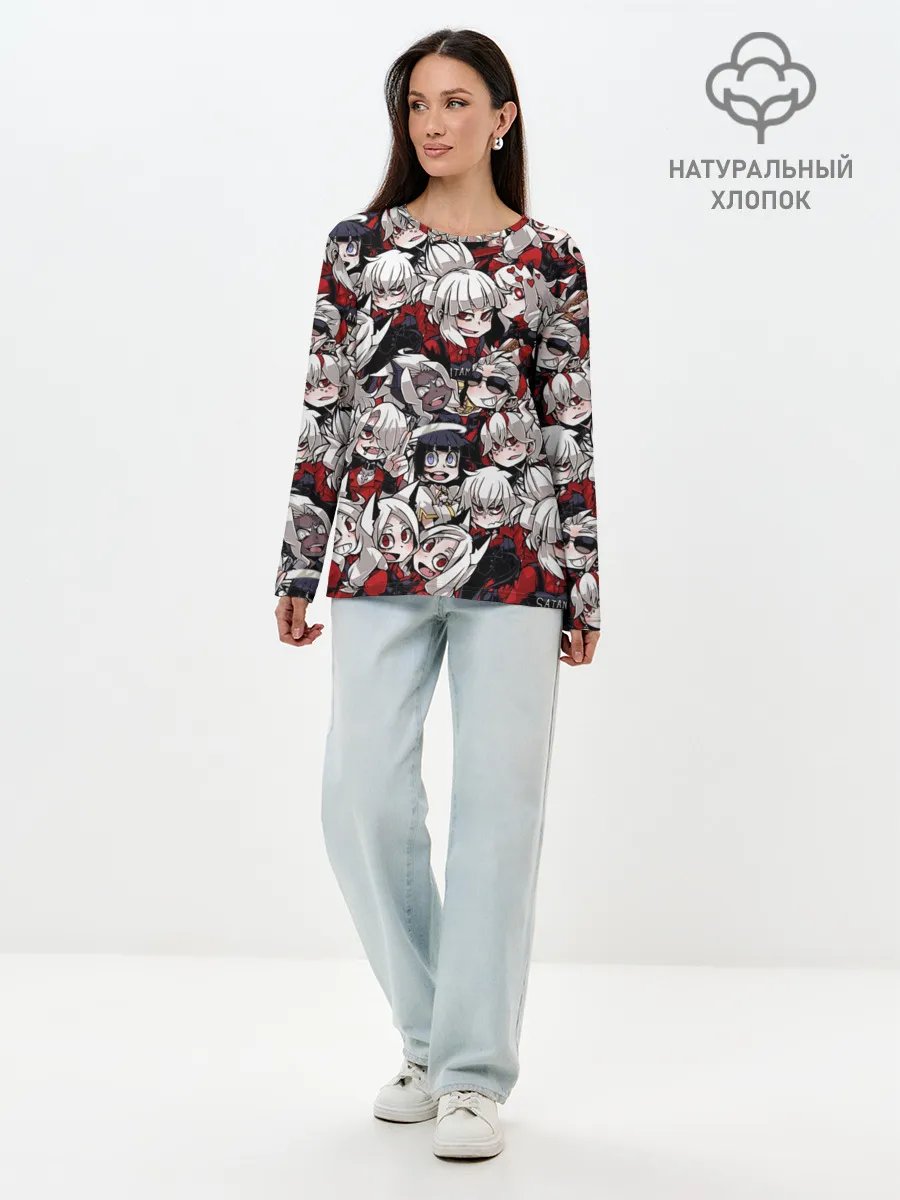 Лонгслив женский. Хлопок / Helltaker