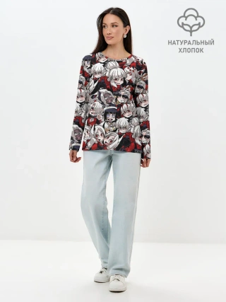 Лонгслив женский. Хлопок / Helltaker