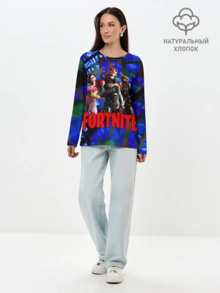 Лонгслив женский. Хлопок / Fortnite