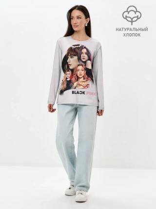 Лонгслив женский. Хлопок / blackpink