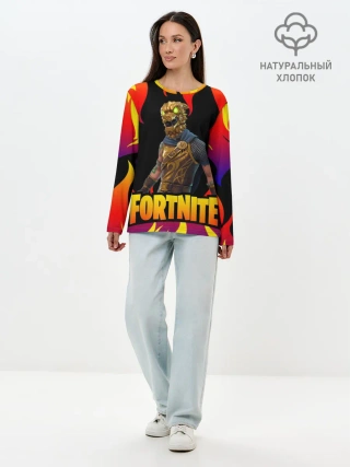 Лонгслив женский. Хлопок / Fortnite | Фортнайт