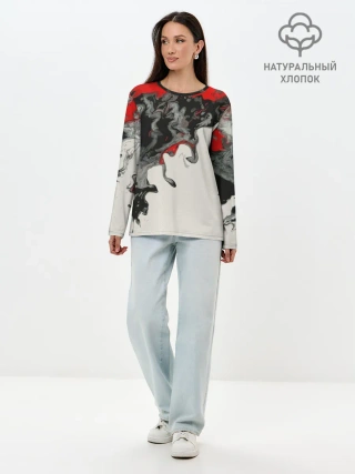 Лонгслив женский. Хлопок / Abstraction