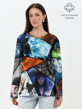 Лонгслив женский. Хлопок / аниме персы