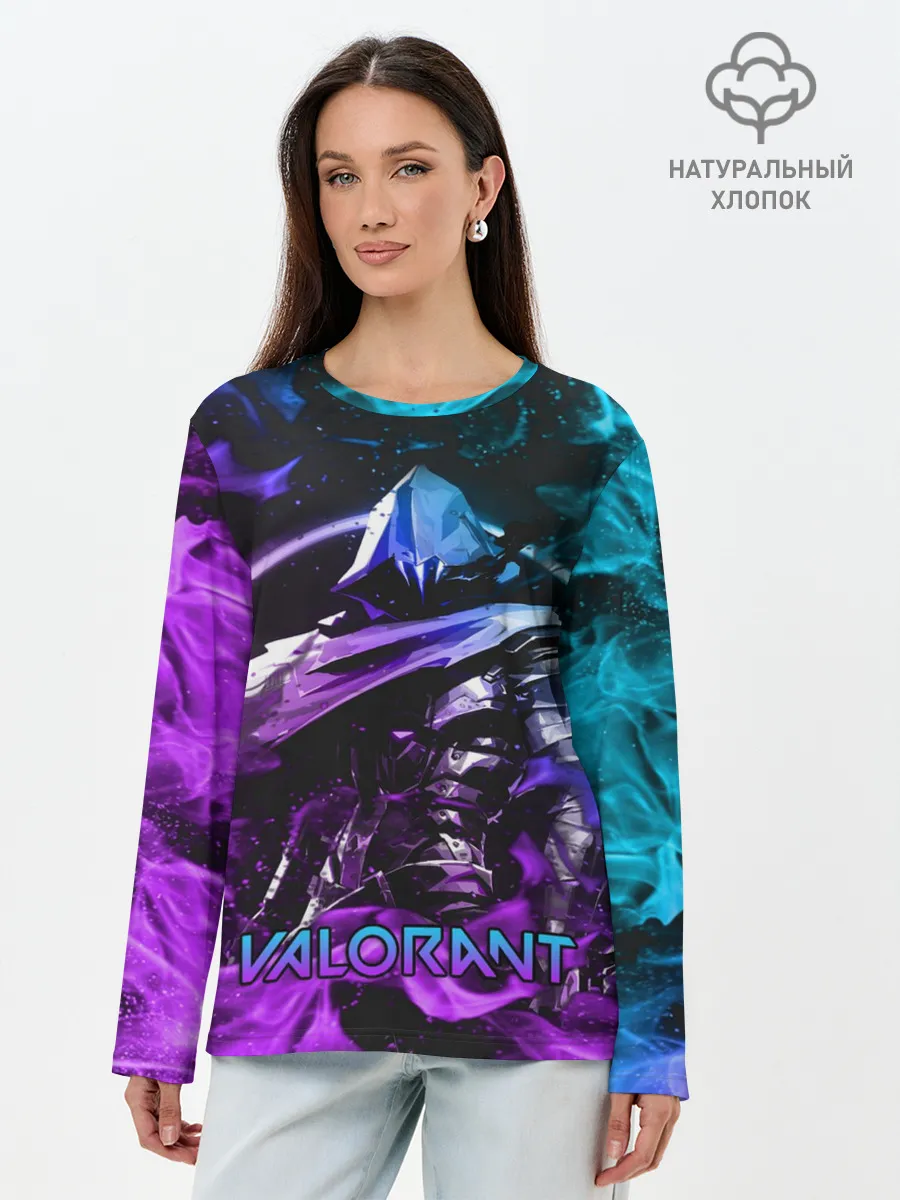 Лонгслив женский. Хлопок / VALORANT OMEN