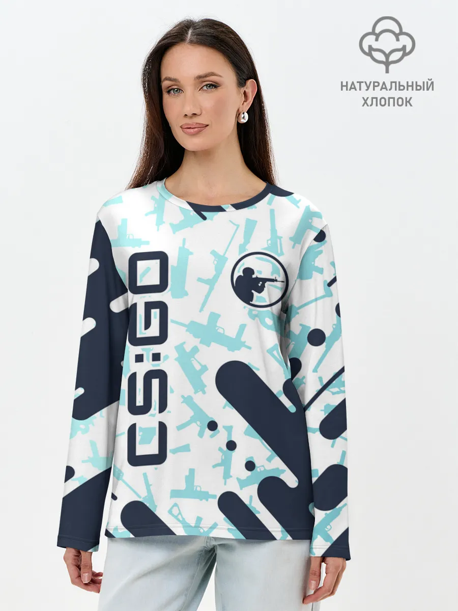 Лонгслив женский. Хлопок / CS GO | КС ГО