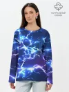 Лонгслив женский. Хлопок / СВЕТЯЩИЕСЯ МОЛНИИ | NEON FLASH
