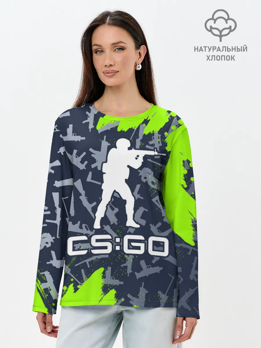 Лонгслив женский. Хлопок / CS GO | КС ГО