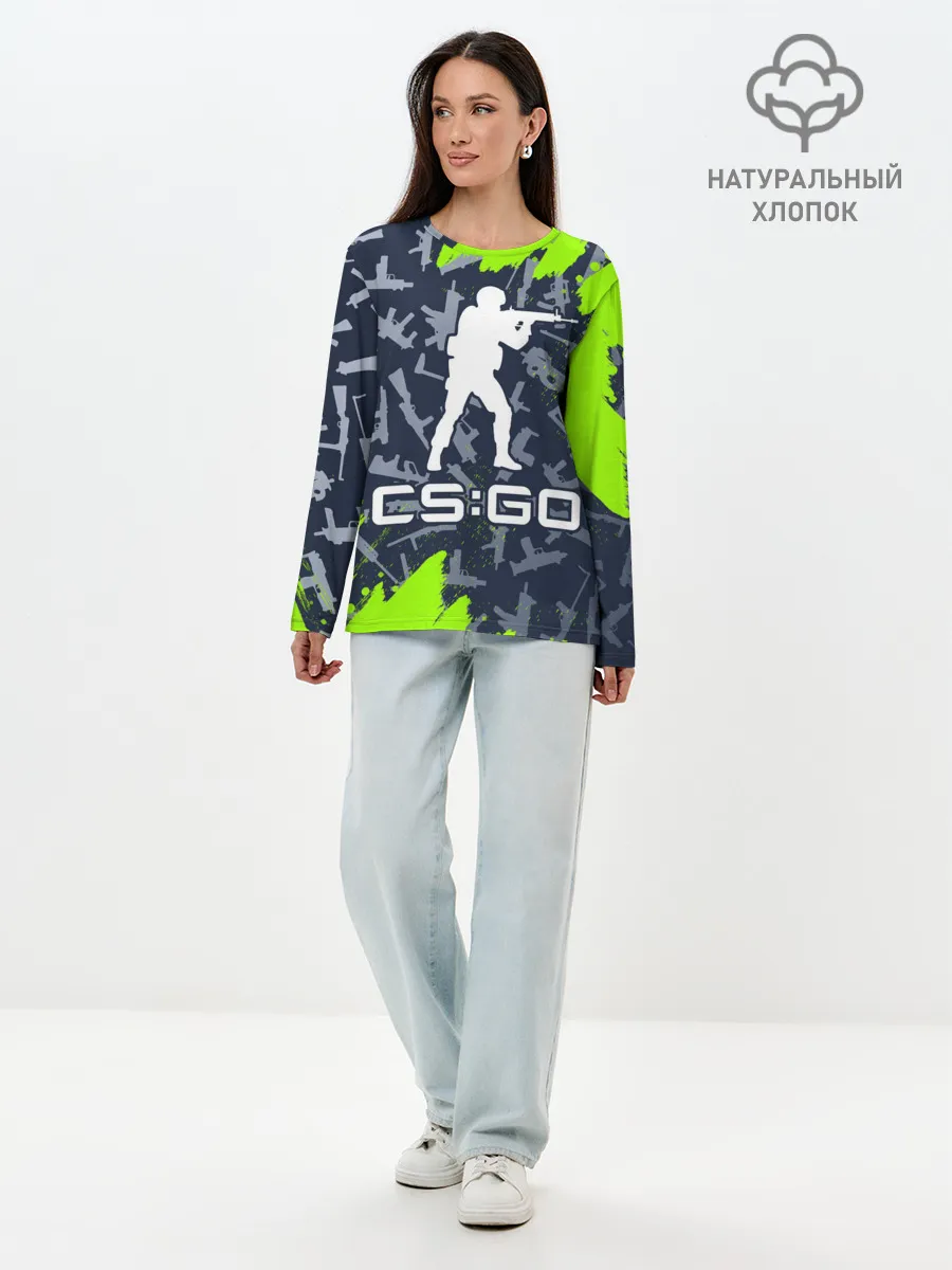 Лонгслив женский. Хлопок / CS GO | КС ГО