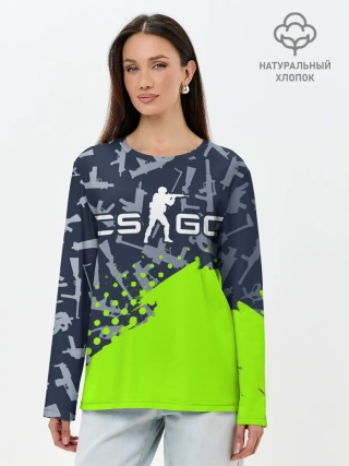 Лонгслив женский. Хлопок / CS GO | КС ГО