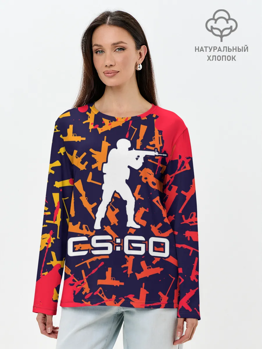 Лонгслив женский. Хлопок / CS GO | КС ГО