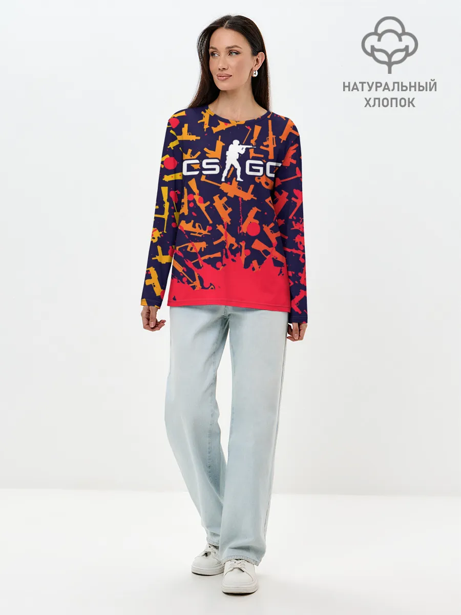 Лонгслив женский. Хлопок / CS GO | КС ГО