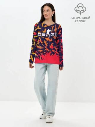 Лонгслив женский. Хлопок / CS GO | КС ГО