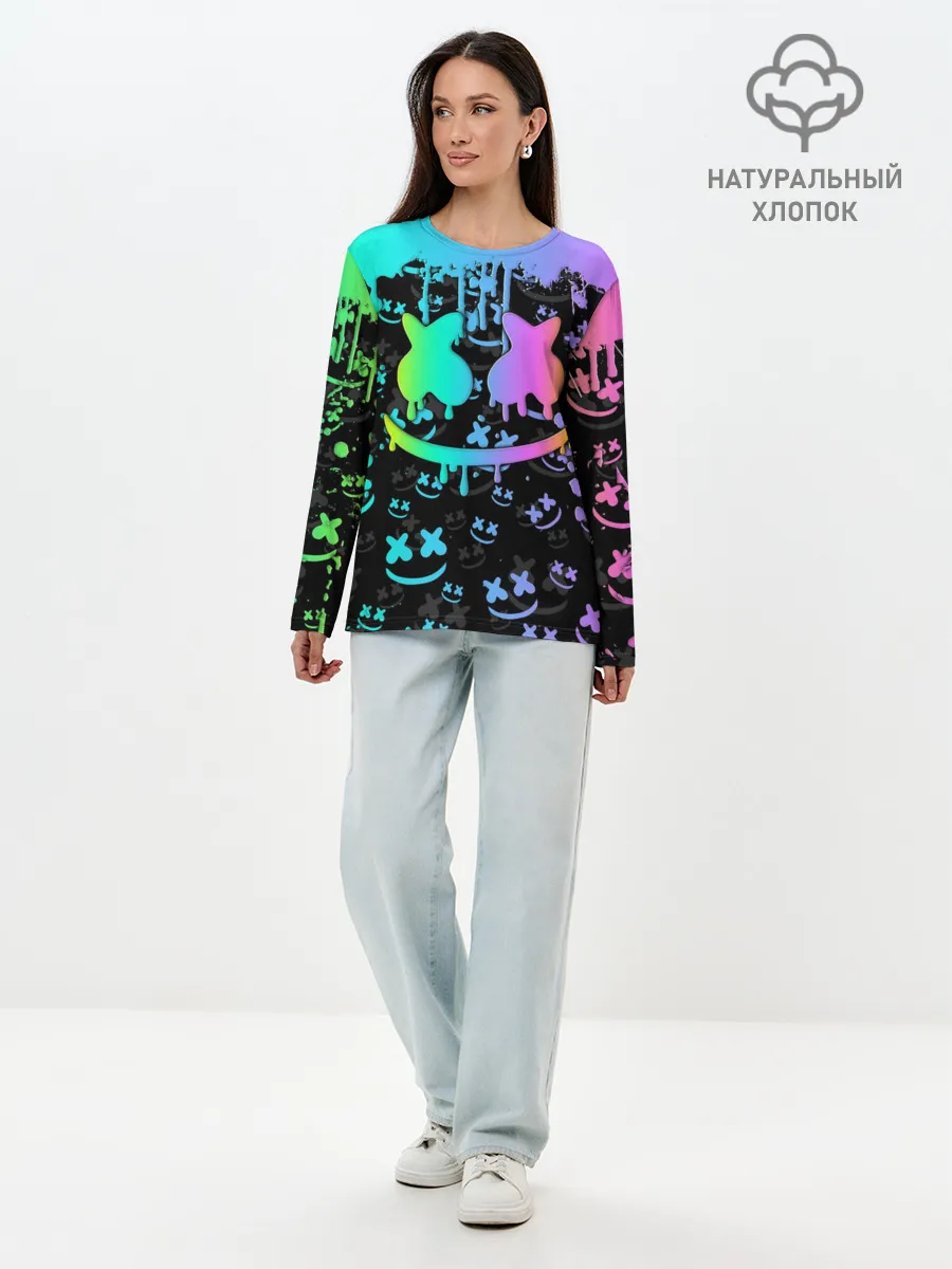 Лонгслив женский. Хлопок / MARSHMELLO