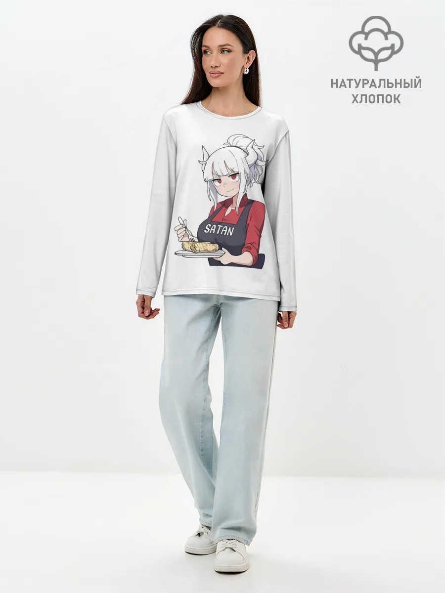 Лонгслив женский. Хлопок / Helltaker