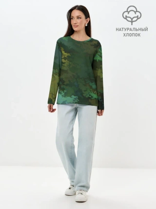 Лонгслив женский. Хлопок / Армейский Камуфляж | Ранний