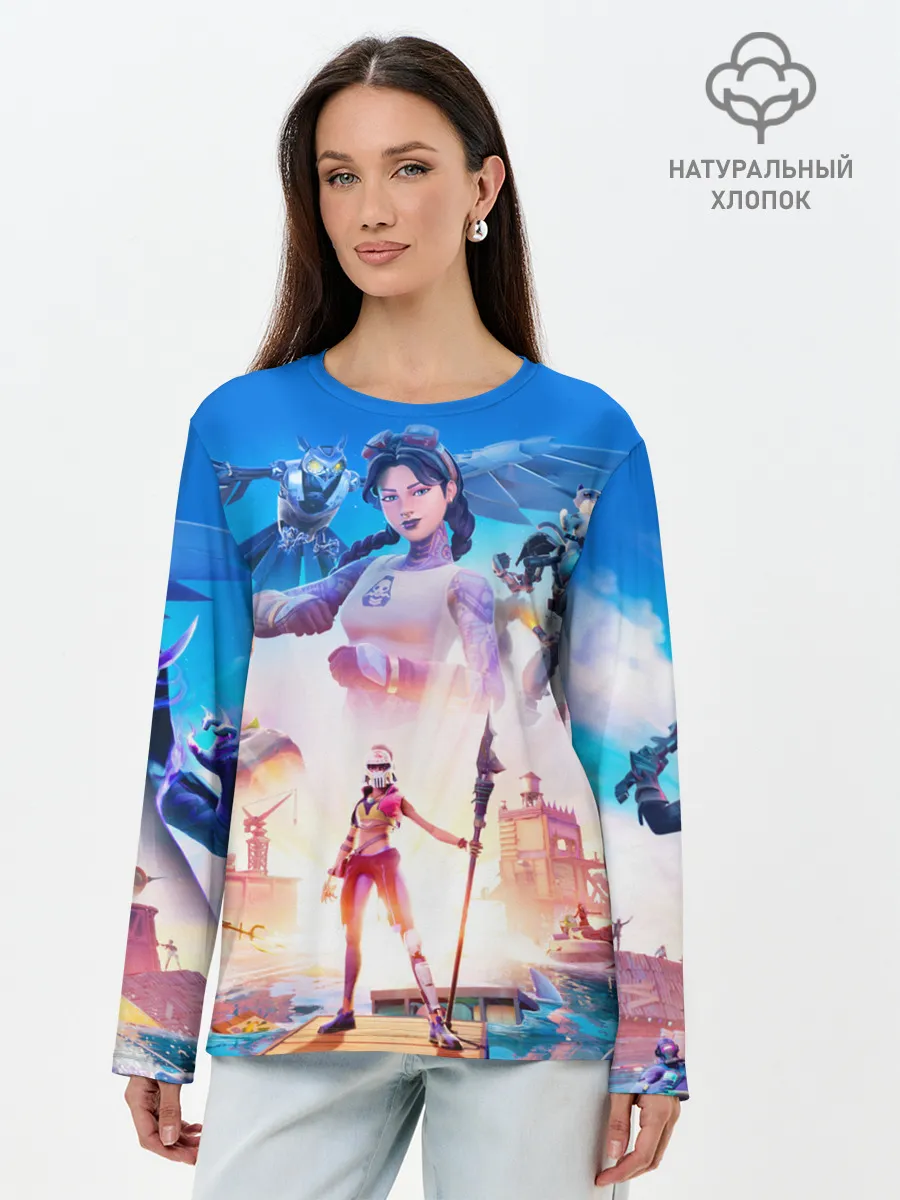 Лонгслив женский. Хлопок / FORTNITE