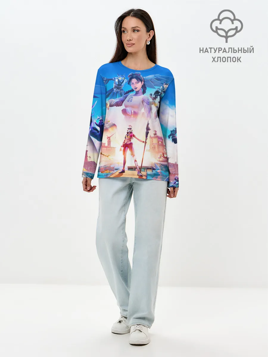 Лонгслив женский. Хлопок / FORTNITE