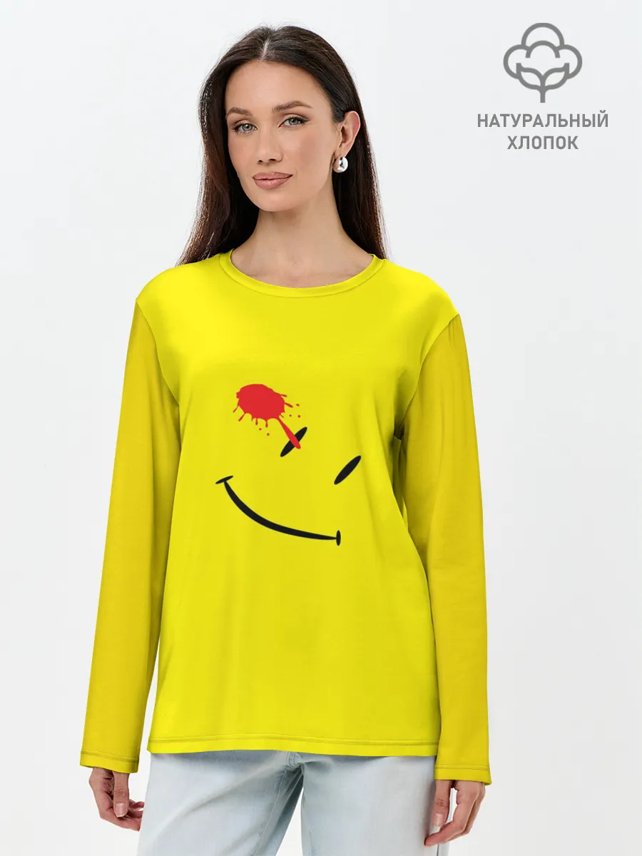 Лонгслив женский. Хлопок / Смайлы