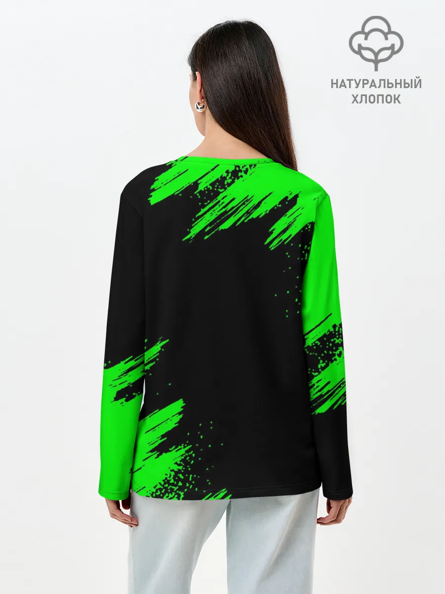 Лонгслив женский. Хлопок / MINECRAFT CREEPER