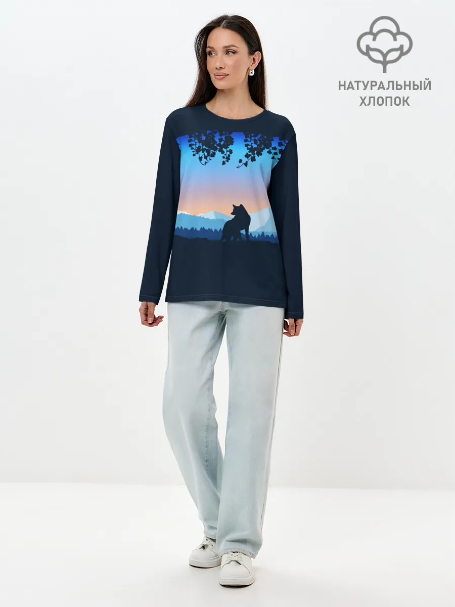 Лонгслив женский. Хлопок / WOLF