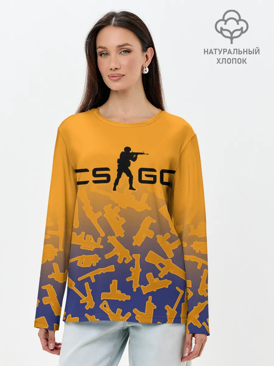 Лонгслив женский. Хлопок / CS GO | КС ГО