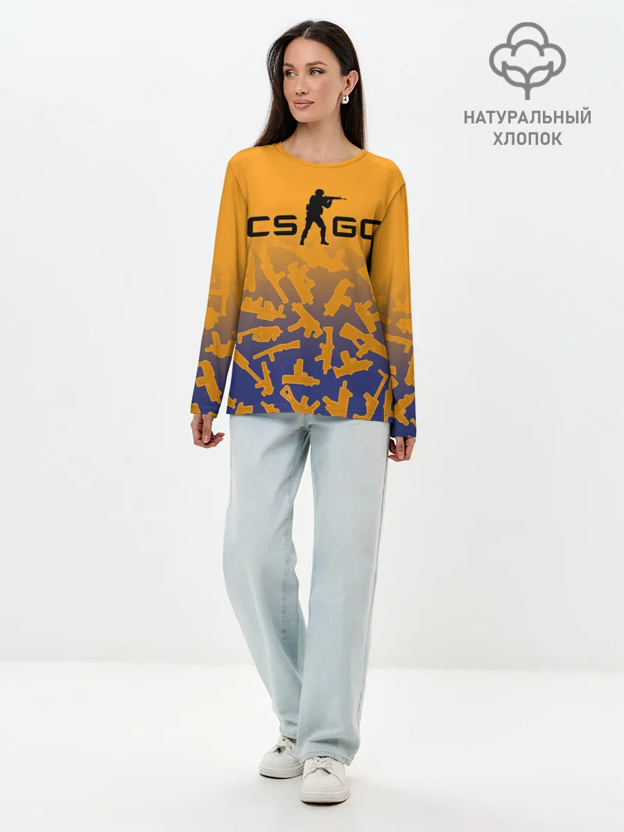 Лонгслив женский. Хлопок / CS GO | КС ГО