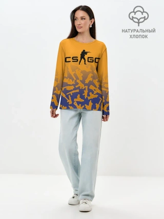 Лонгслив женский. Хлопок / CS GO | КС ГО