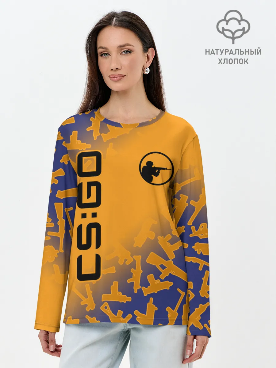 Лонгслив женский. Хлопок / CS GO | КС ГО