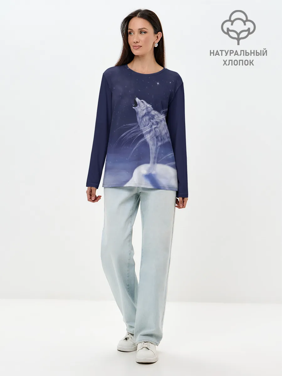 Лонгслив женский. Хлопок / WOLF WHITE