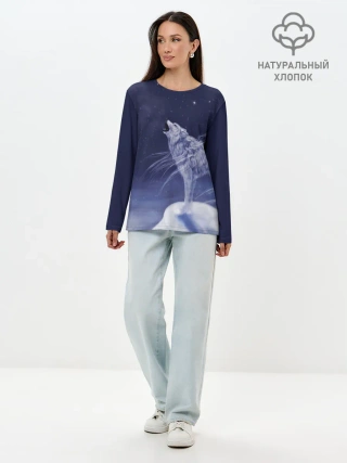 Лонгслив женский. Хлопок / WOLF WHITE