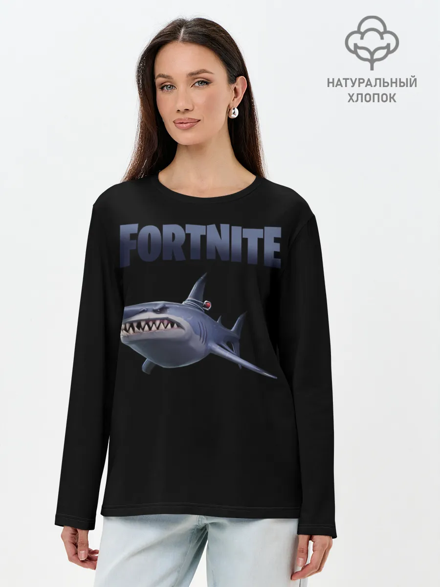 Лонгслив женский. Хлопок / Loot Shark Fortnite