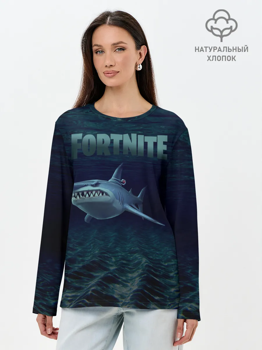 Лонгслив женский. Хлопок / Loot Shark Fortnite