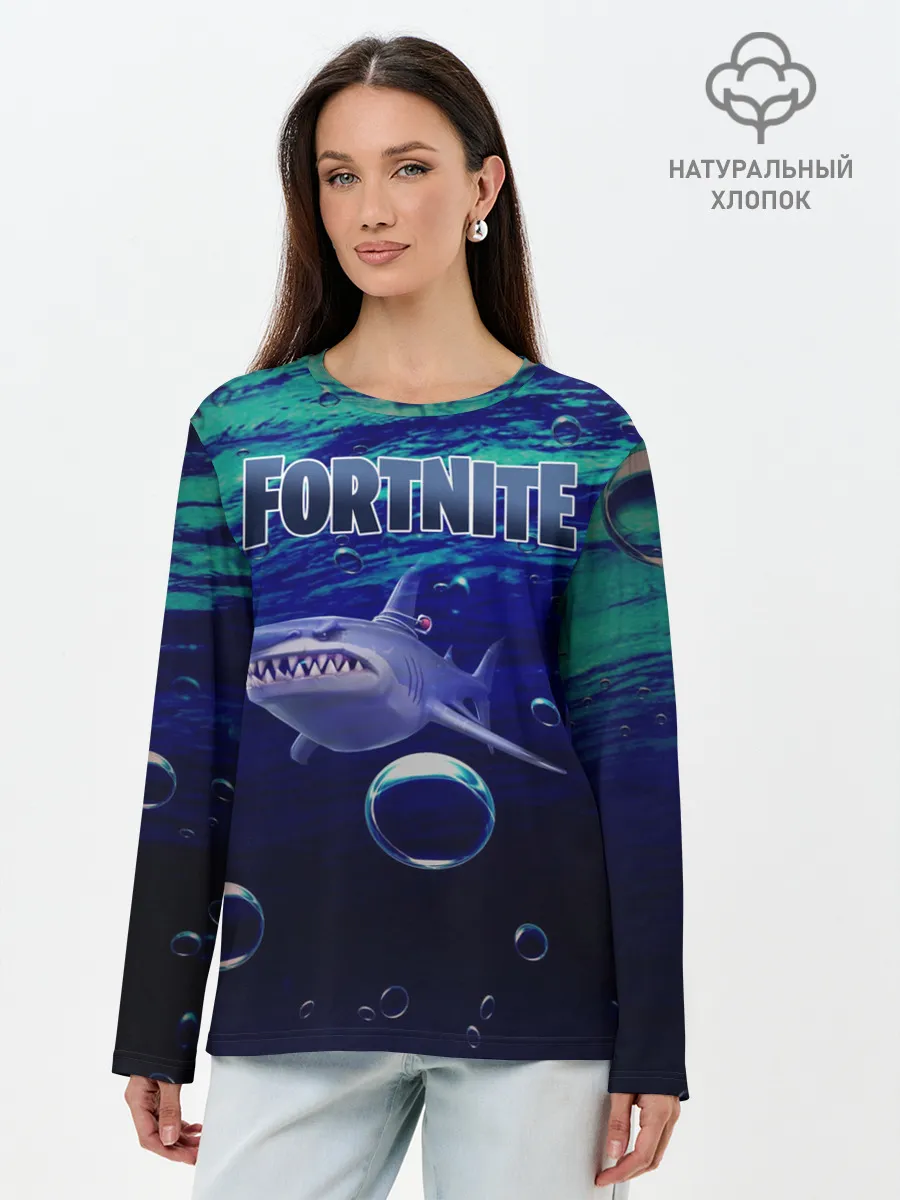 Лонгслив женский. Хлопок / Loot Shark Fortnite