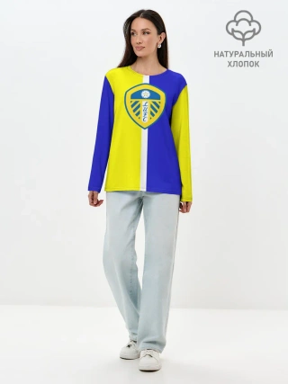 Лонгслив женский. Хлопок / Лидс Юнайтед 3D