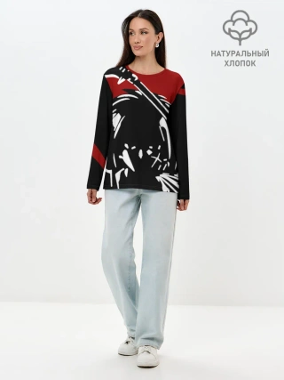 Лонгслив женский. Хлопок / Химура Кэнсин Самурай Х