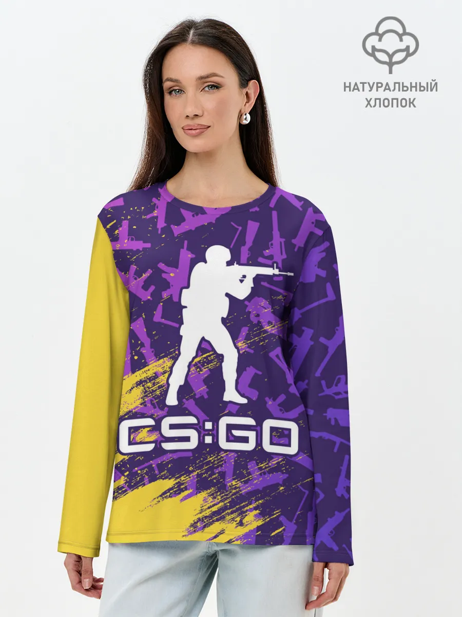 Лонгслив женский. Хлопок / CS GO | КС ГО
